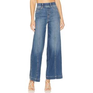 Spanx Seamed-Front High‎ Rise Wide Leg Jeans Vintage Indigo Small